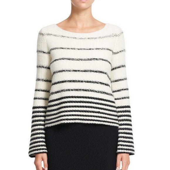 NWT Theory Wool Blend Uneven Stripe Sweater - Picture 3 of 12